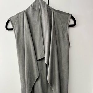 Katherine Barclay Montreal Faux Suede Vest in Charcoal